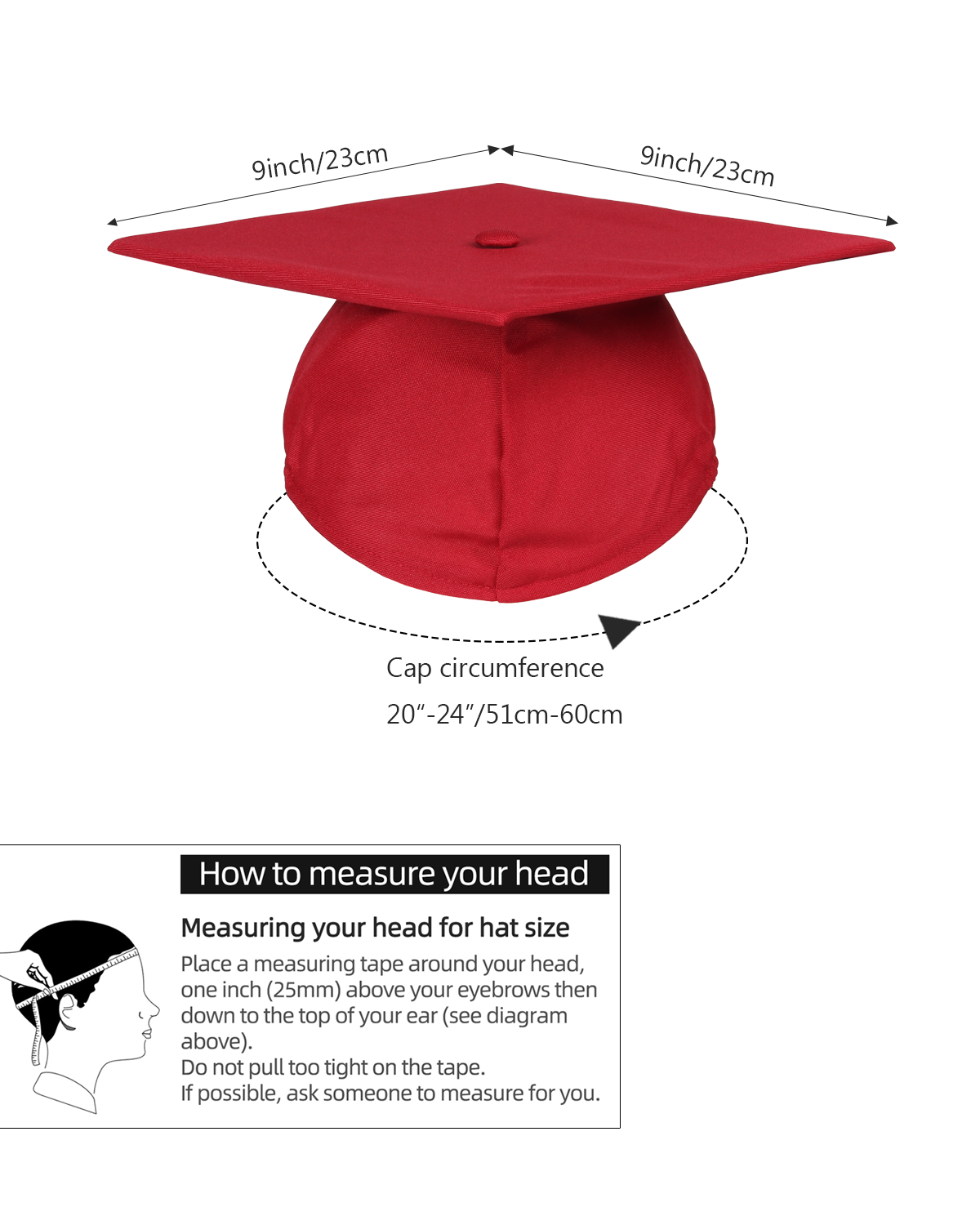 Newrara Unisex Adult/Teen Matte Graduation Cap