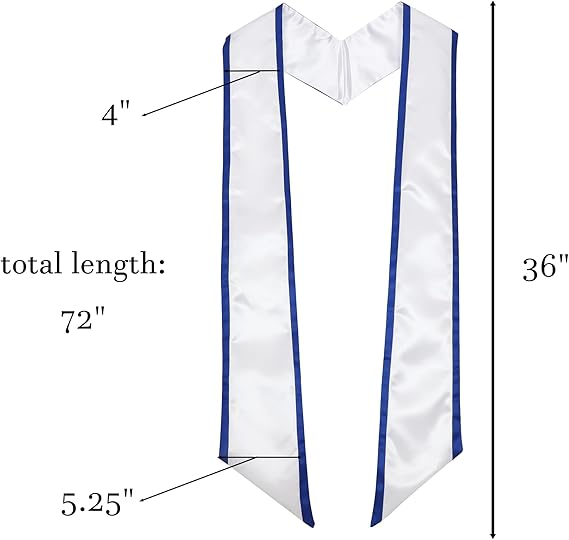 Premium 72 inch graduation stole with bright gold trim