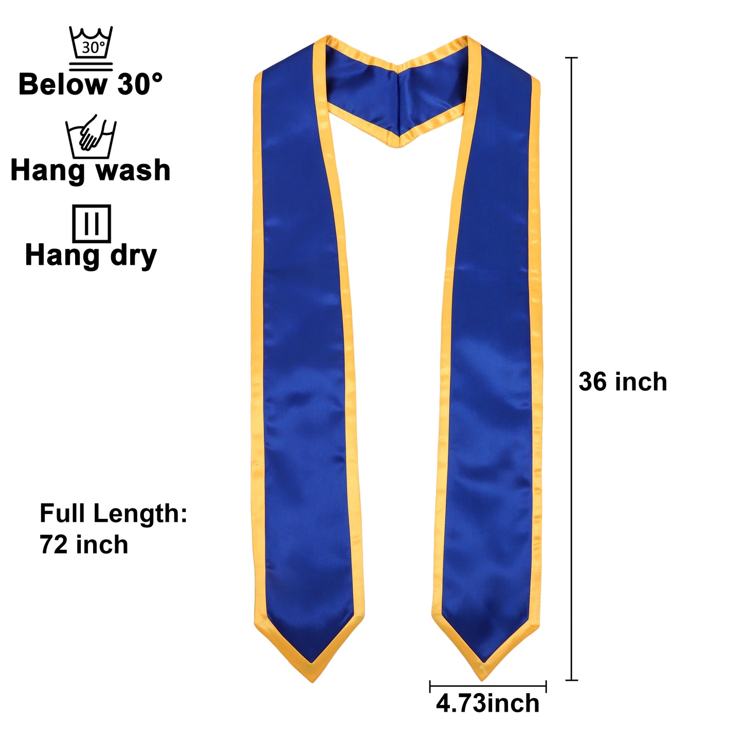 Newrara 10PCS Graduation Honor Stole with Classic Pointed Ends and Trim 72''