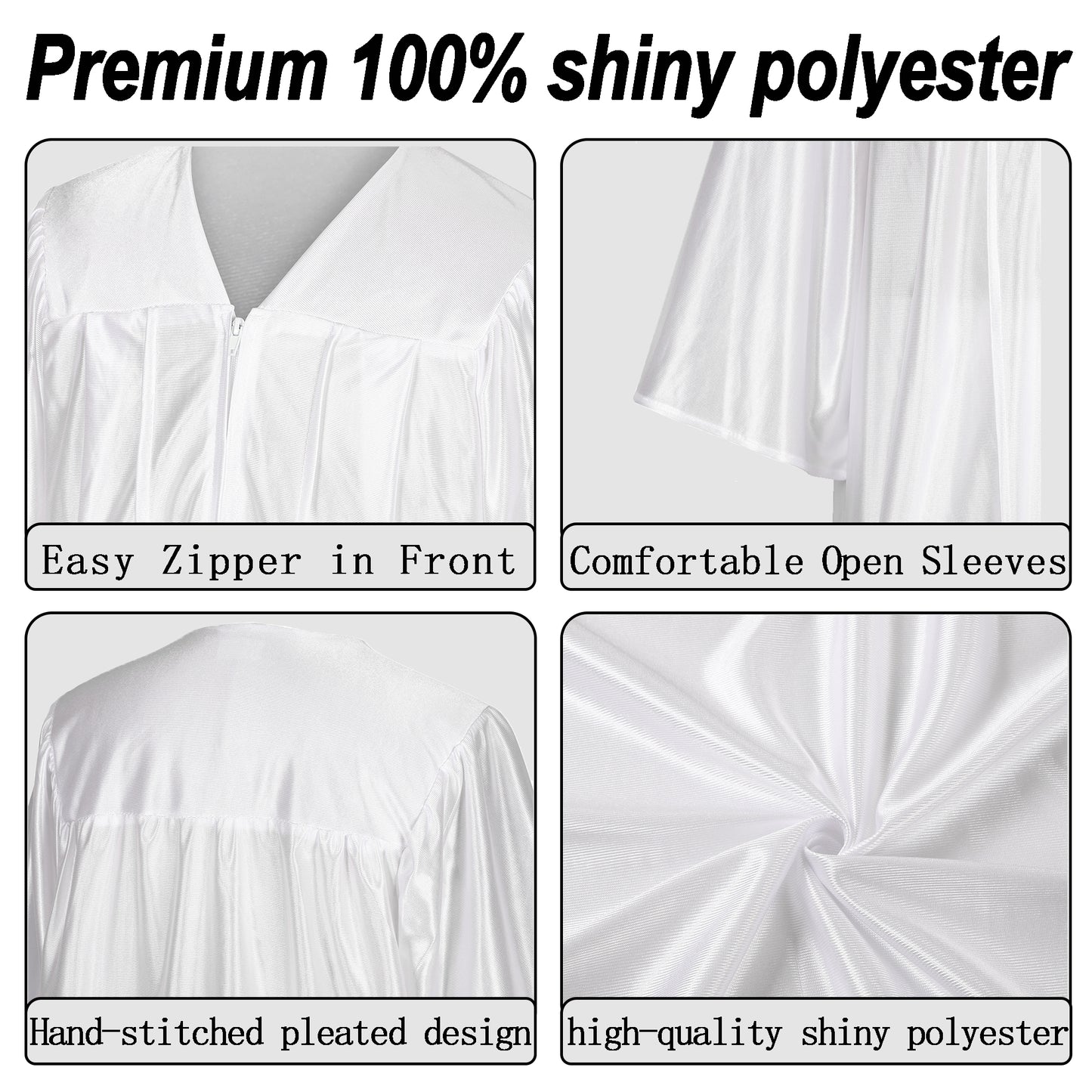 White shiny gown fabric texture, lightweight smooth material for ceremonies
