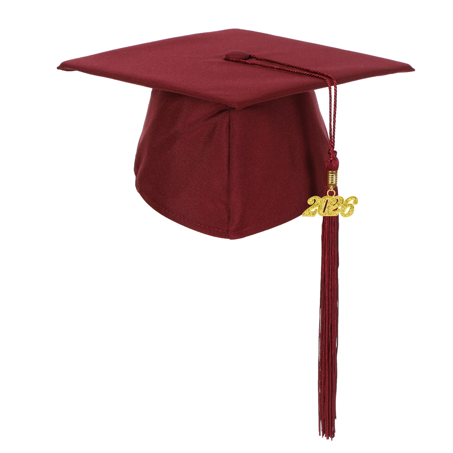 maroon preschool graduation cap with year tassel charm for kindergarten graduates