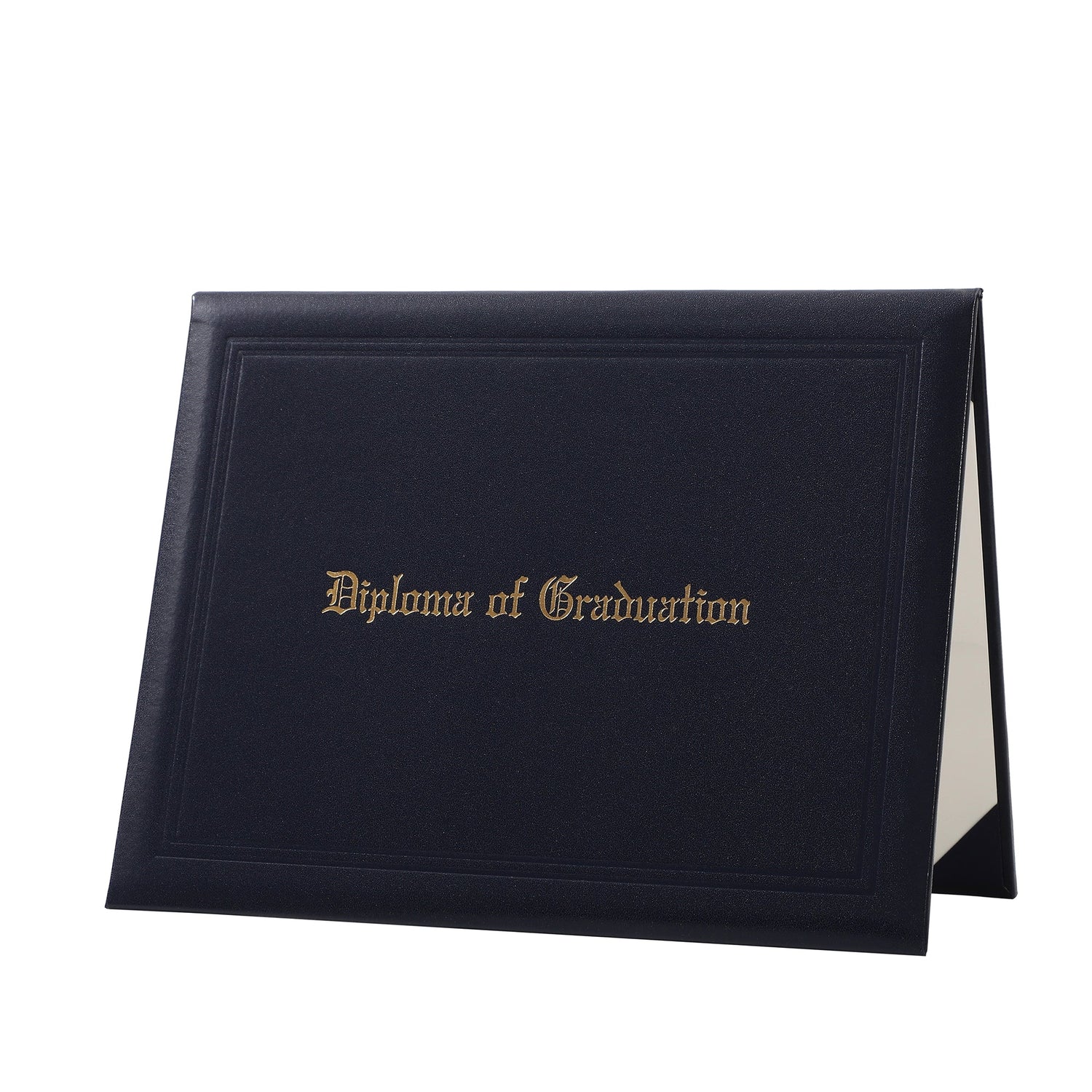 Newrara diploma cover – premium leatherette graduation certificate holder in navy blue