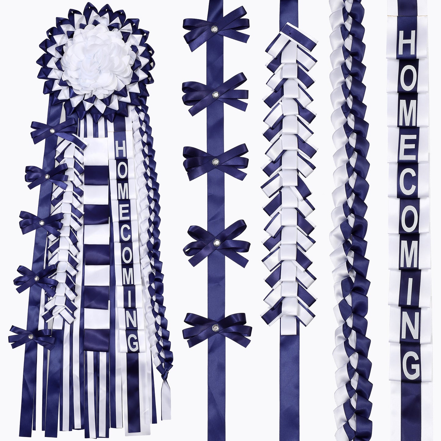 Newrara Homecoming Mum Supplies Set with Flower, Ribbon, and Braids for Back-to-School & Party Decorations 36 Inch