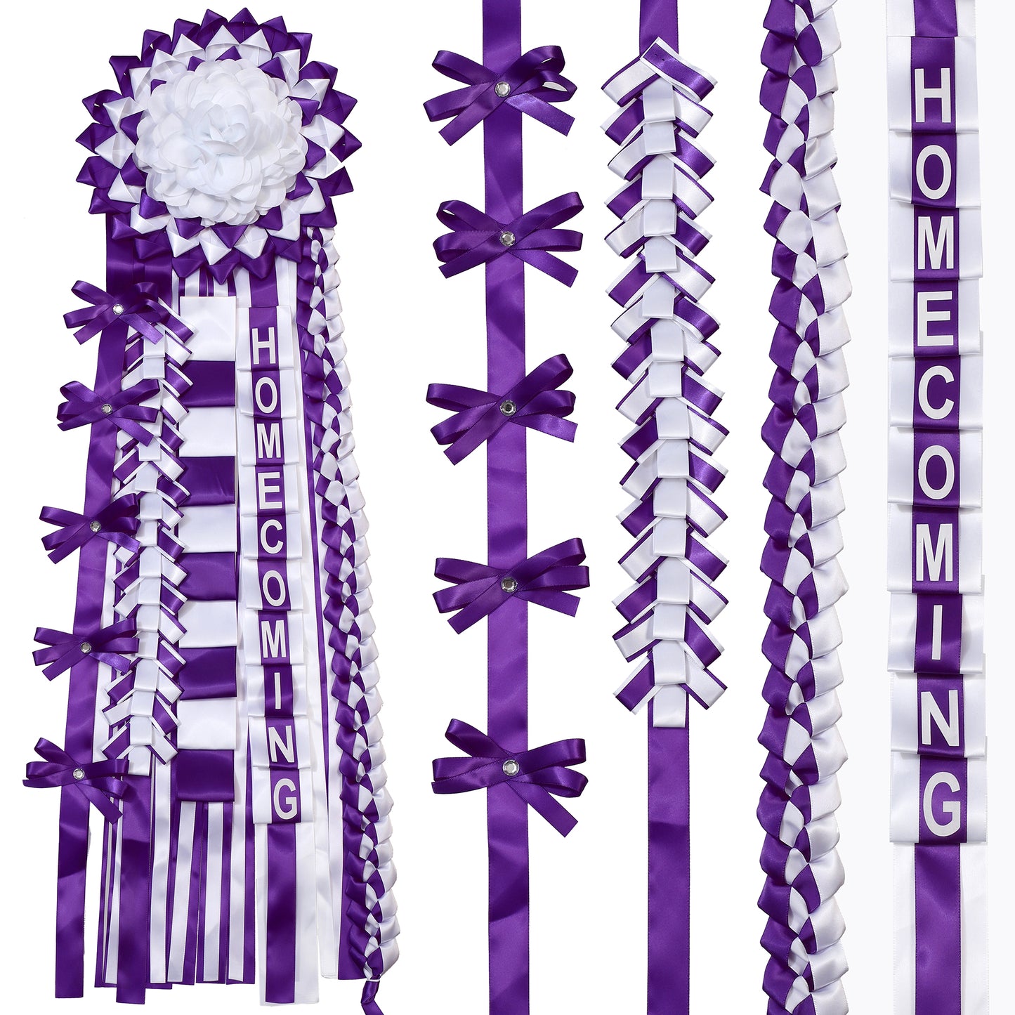 Newrara Homecoming Mum Supplies Set with Flower, Ribbon, and Braids for Back-to-School & Party Decorations 36 Inch