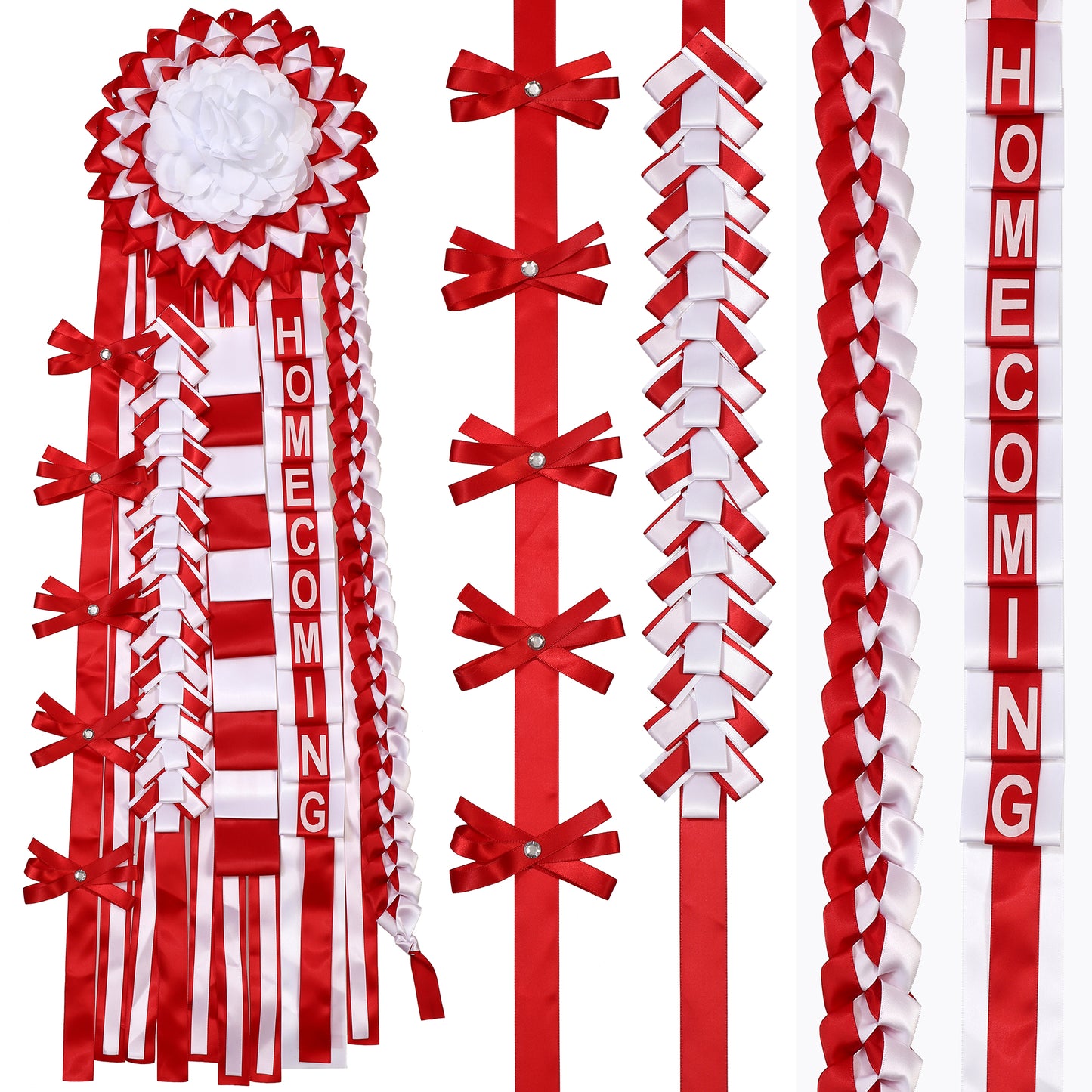 Newrara Homecoming Mum Supplies Set with Flower, Ribbon, and Braids for Back-to-School & Party Decorations 36 Inch