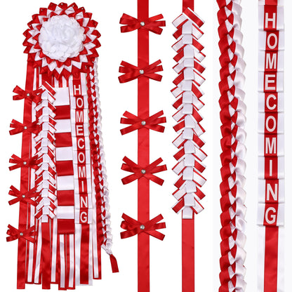 Newrara Homecoming Mum Supplies Set with Flower, Ribbon, and Braids for Back-to-School & Party Decorations 36 Inch