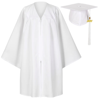 Newrara Unisex Matte Kindergarten Preschool Graduation Gown and Cap set with with Year Tassel