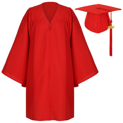 Newrara Unisex Matte Kindergarten Preschool Graduation Gown and Cap set with with Year Tassel