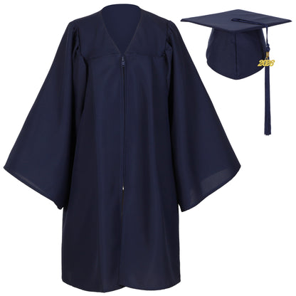 Newrara Unisex Matte Kindergarten Preschool Graduation Gown and Cap set with with Year Tassel