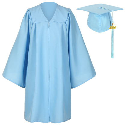Newrara Unisex Matte Kindergarten Preschool Graduation Gown and Cap set with with Year Tassel