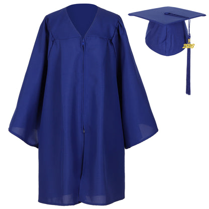 Newrara Unisex Matte Kindergarten Preschool Graduation Gown and Cap set with with Year Tassel