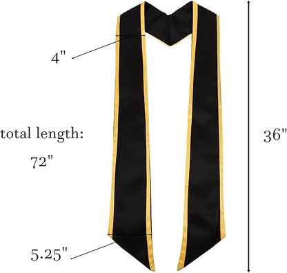 Adult-size 72 inch honor stole with angled ends
