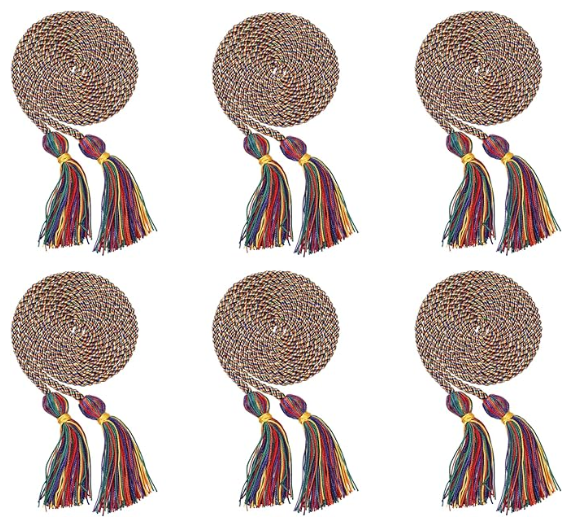 Newrara 6PCS Graduation Solid Braided Honor Cords 68 Inches Long