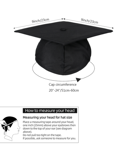 Newrara Matte Adult/Teen Unisex Graduation Gown and Cap set