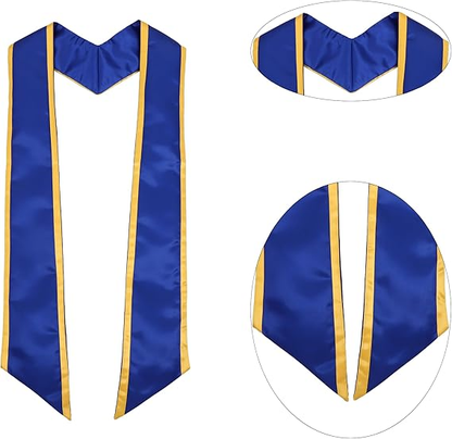 Close-up of gold trim detail on graduation honor stole