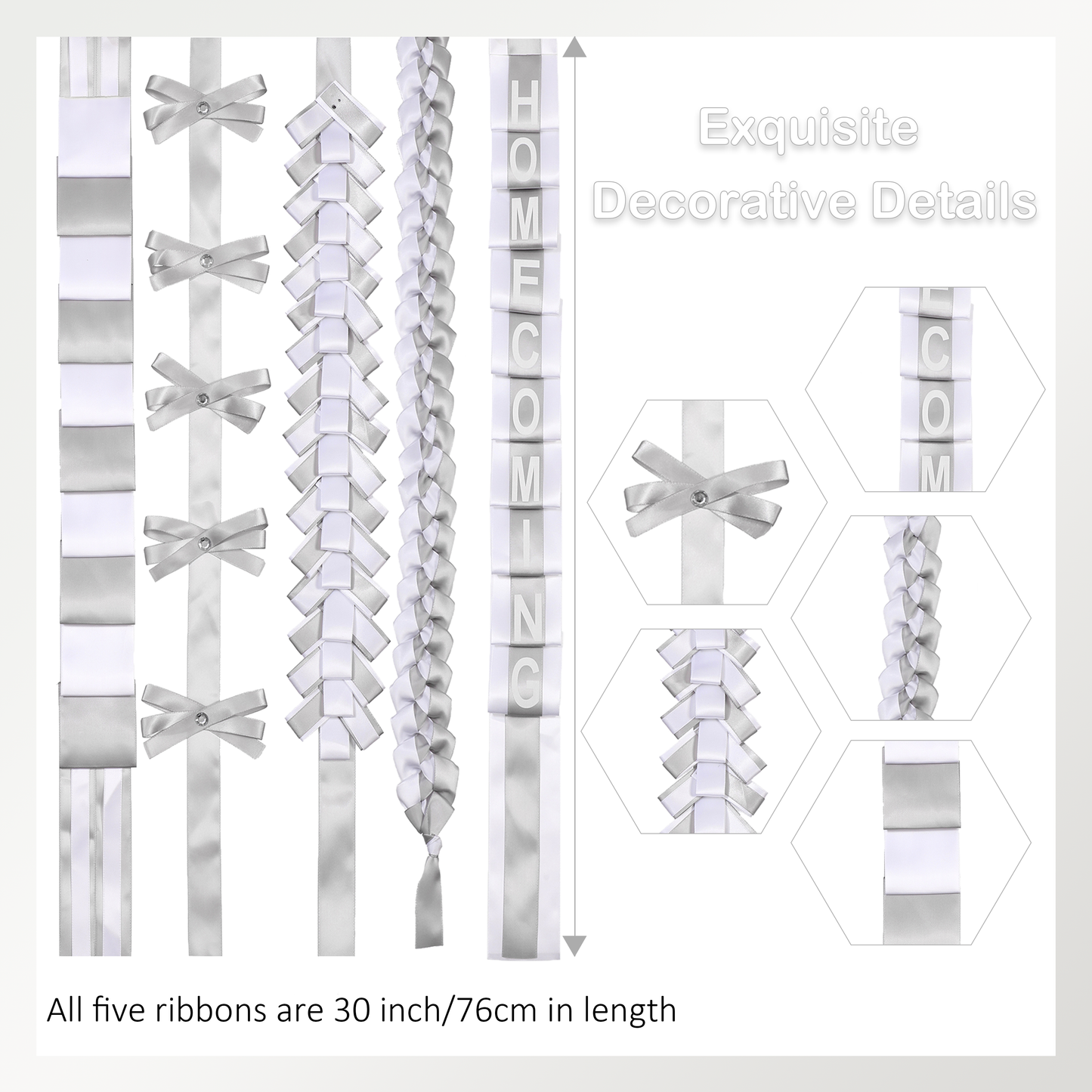 Newrara Homecoming Mum Supplies Set with Flower, Ribbon, and Braids for Back-to-School & Party Decorations 36 Inch