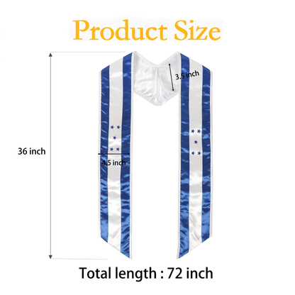 Flag-themed stole flat with measurements