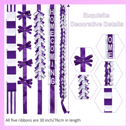 Newrara Homecoming Mum Supplies Set with Flower, Ribbon, and Braids for Back-to-School & Party Decorations 36 Inch