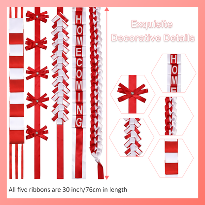 Newrara Homecoming Mum Supplies Set with Flower, Ribbon, and Braids for Back-to-School & Party Decorations 36 Inch