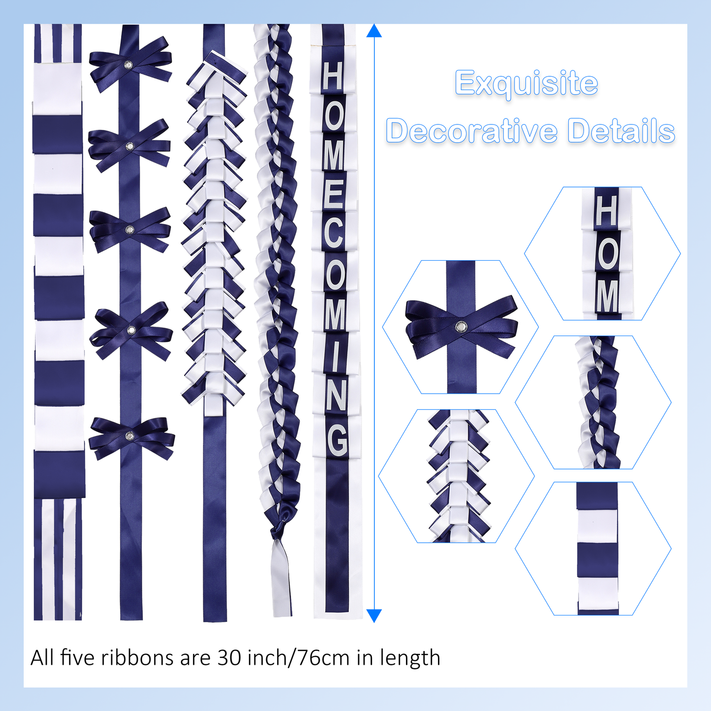 Newrara Homecoming Mum Supplies Set with Flower, Ribbon, and Braids for Back-to-School & Party Decorations 36 Inch