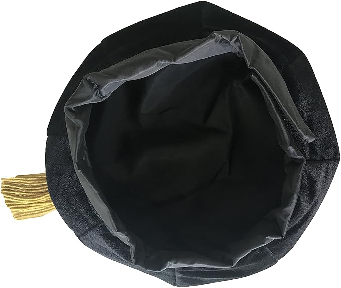 Newrara Deluxe Doctoral 8-Sided Tam Velvet Graduation Cap with Gold Tassel