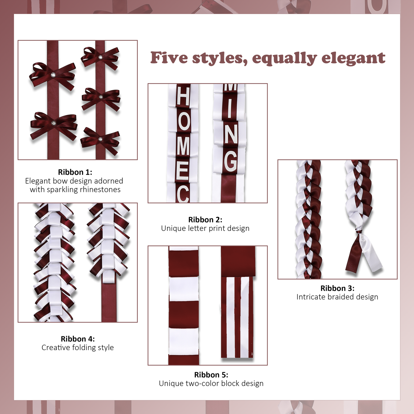 Newrara Homecoming Mum Supplies Set with Flower, Ribbon, and Braids for Back-to-School & Party Decorations 36 Inch