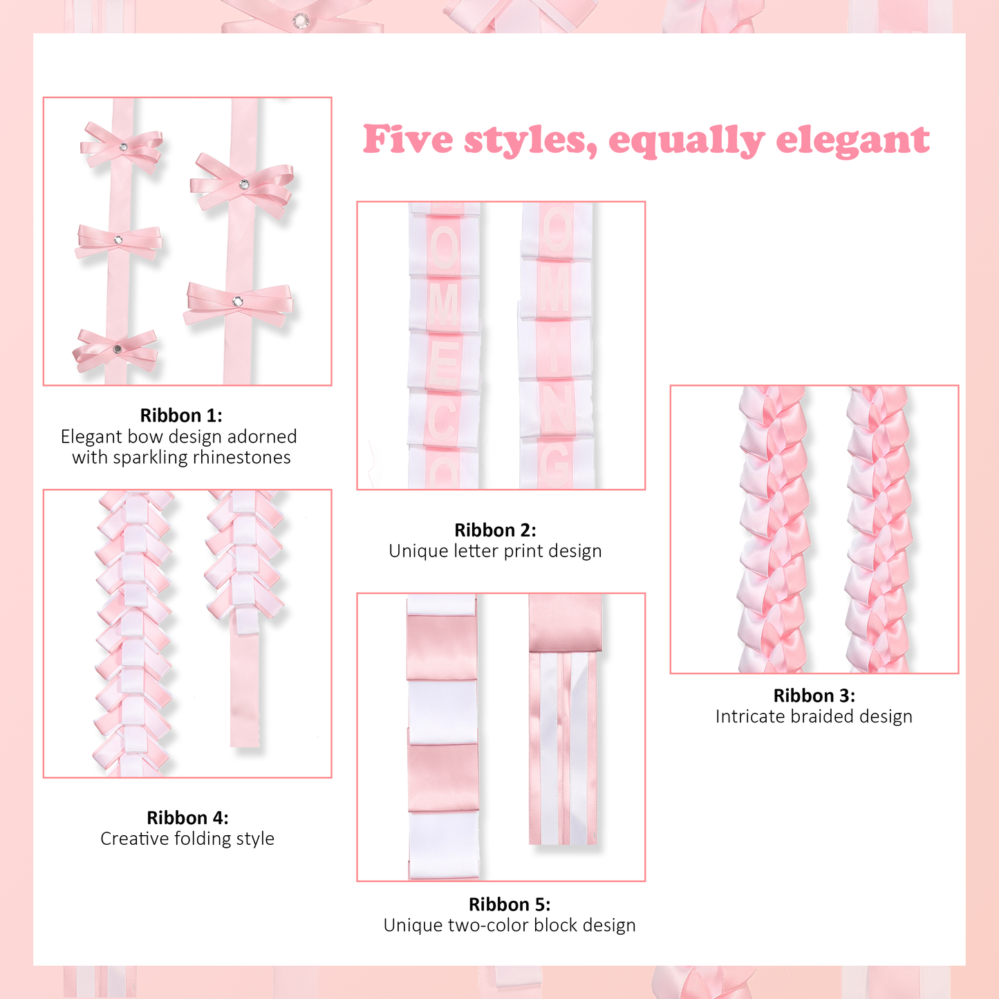 Newrara Homecoming Mum Supplies Set with Flower, Ribbon, and Braids for Back-to-School & Party Decorations 36 Inch