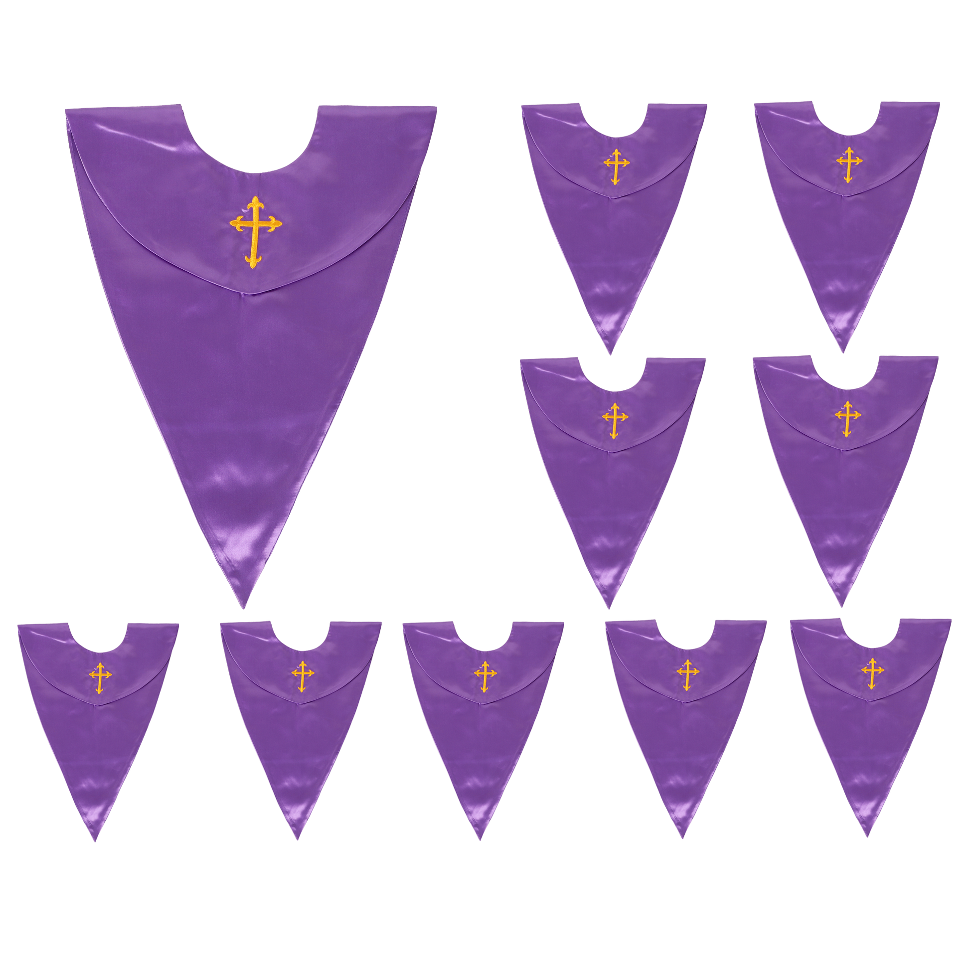 Bulk V-shape choir stole set for church groups