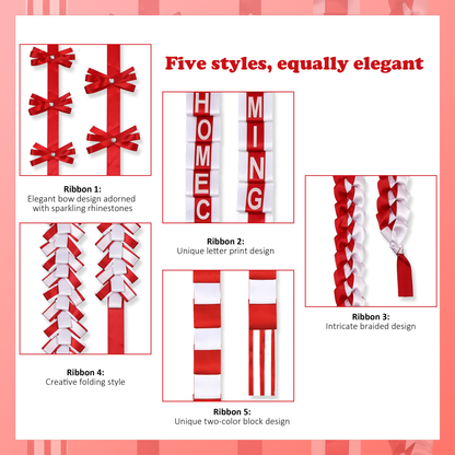 Newrara Homecoming Mum Supplies Set with Flower, Ribbon, and Braids for Back-to-School & Party Decorations 36 Inch