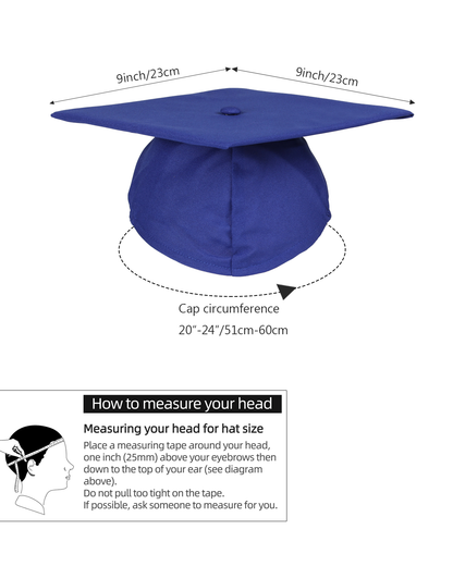 Newrara Matte Adult/Teen Unisex Graduation Gown and Cap set