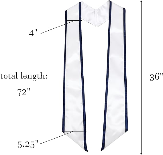 72‘’  Angled-end stole design for graduation ceremonies