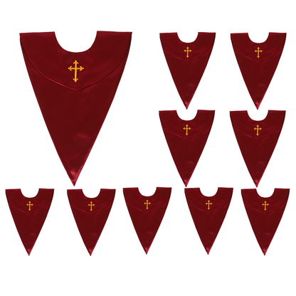 10 pack church choir stoles with cross embroidery