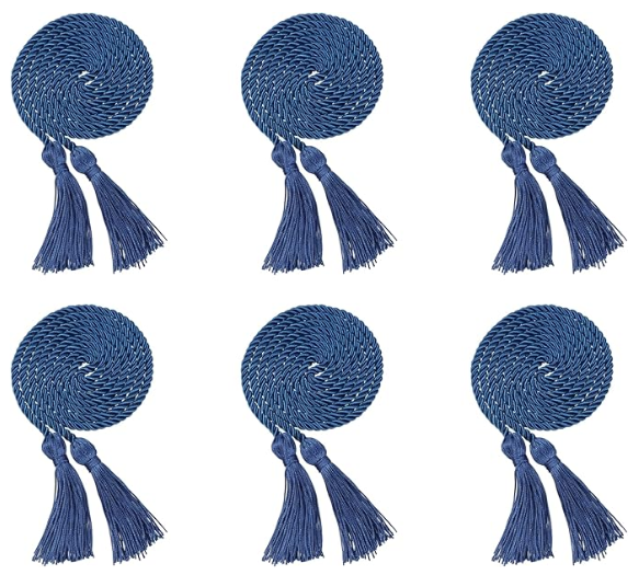 Newrara 6PCS Graduation Solid Braided Honor Cords 68 Inches Long
