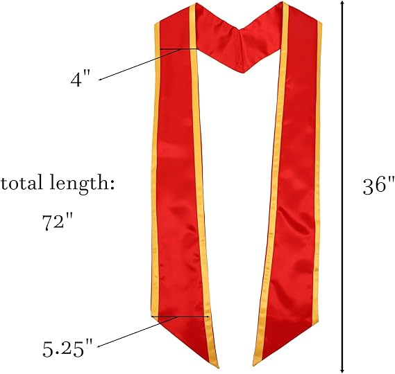 Adult-size 72 inch honor stole with angled ends