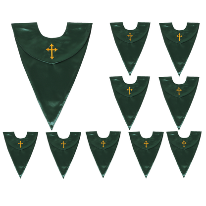 10 pack church choir stoles with cross embroidery