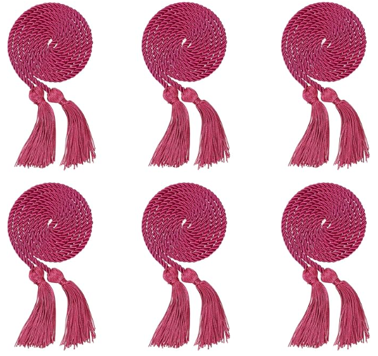 Newrara 6PCS Graduation Solid Braided Honor Cords 68 Inches Long