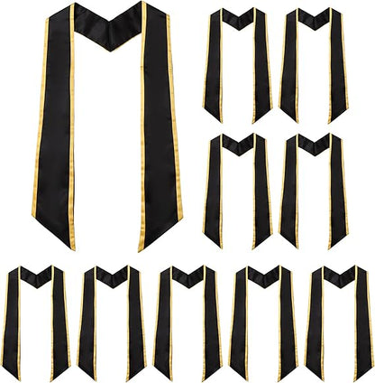 Unisex graduation honor stole 10 pack with gold edging