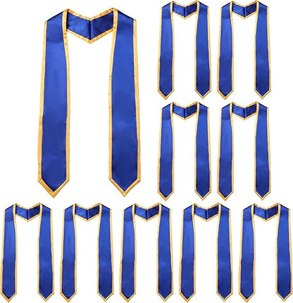 Graduation stoles set – ten 72″ honor stoles with classic point and colored edging
