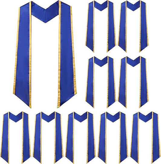 Gold trim graduation honor stole with angled ends – unisex 72 inch