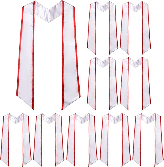 Set of 10 red-edged stoles for commencement ceremonies