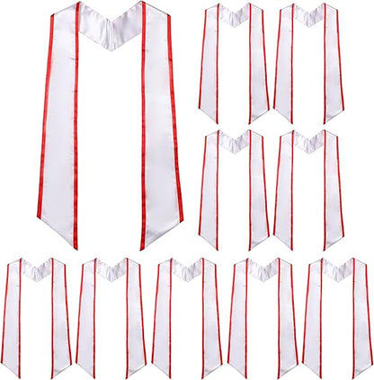 Set of 10 red-edged stoles for commencement ceremonies