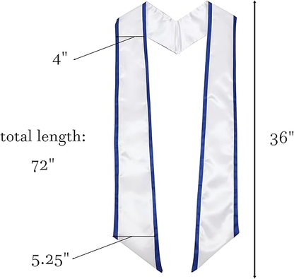 Premium 72 inch graduation stole with bright gold trim