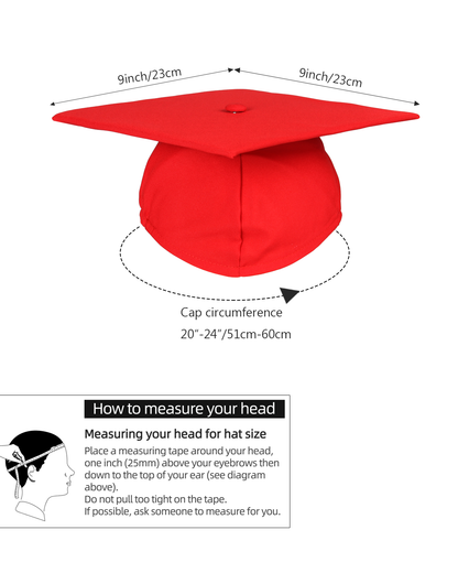 Newrara Matte Adult/Teen Unisex Graduation Gown and Cap set