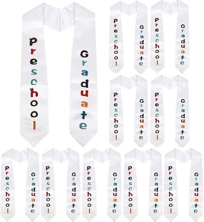 Newrara Unisex Kindergarten/Preschool Graduation Stole with Colorful "Graduate" Print 35''/50''