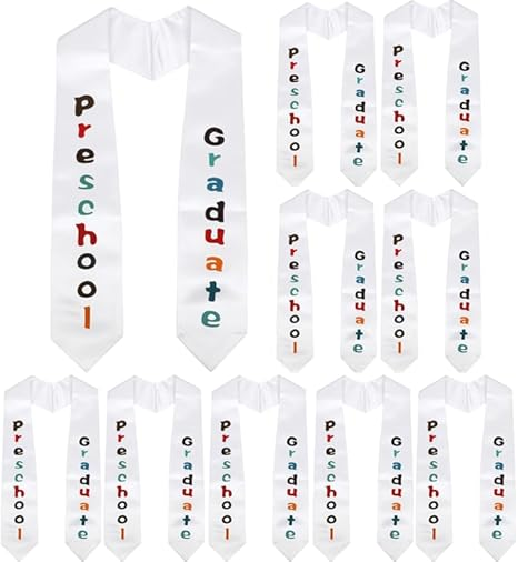 Newrara Unisex Kindergarten/Preschool Graduation Stole with Colorful "Graduate" Print 35''/50''