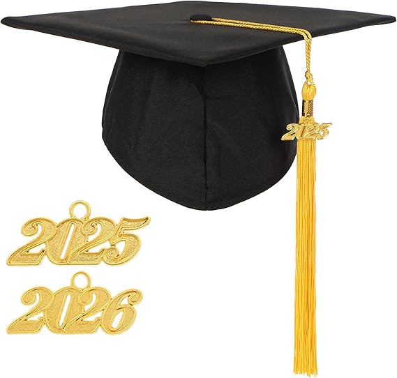 Newrara Unisex Matte Graduation Cap and Gown Set with Stole & Honor Cords