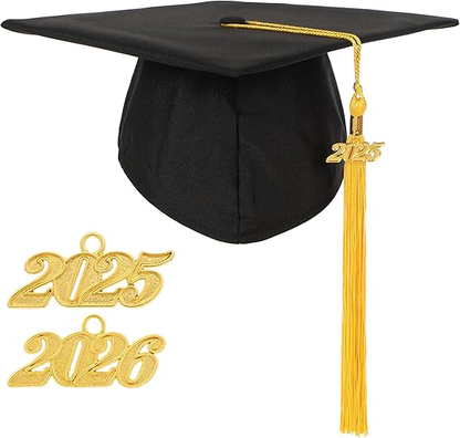 Newrara Unisex Matte Graduation Cap and Gown Set with Stole & Honor Cords