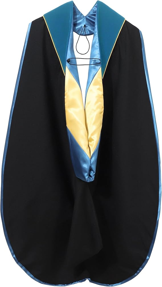 Newrara Deluxe Doctoral Graduation Hood Multiple Colors with Gold Piping