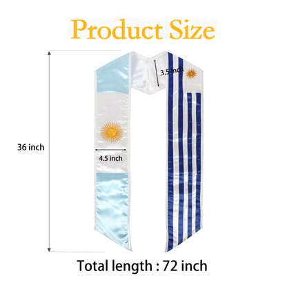 Flag-themed stole flat with measurements