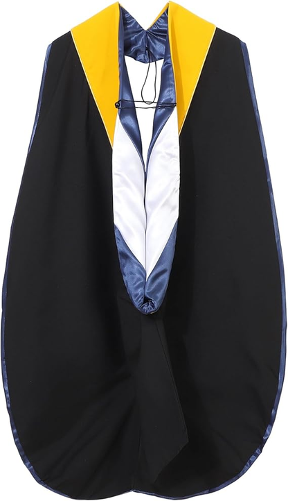 Newrara Deluxe Doctoral Graduation Hood Multiple Colors with Gold Piping